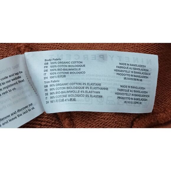 Ninety percent womens xl oversized 100% organic cotton sweatshirt rust brown - Picture 9 of 10